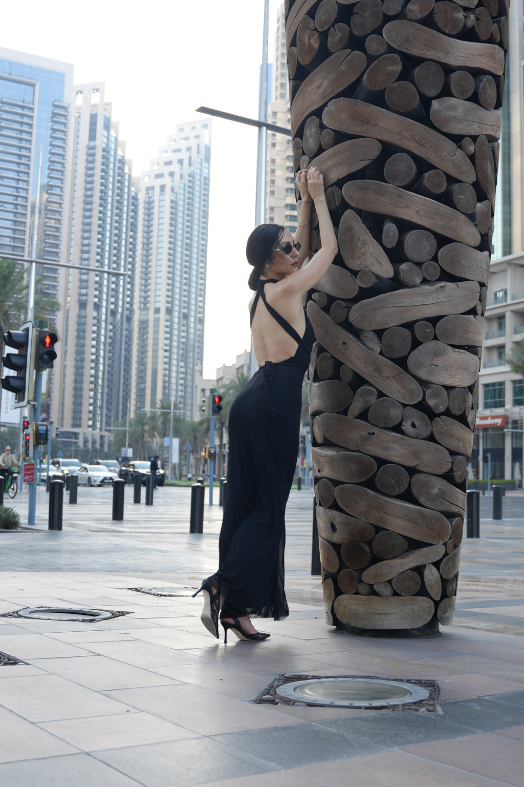 ✨ Black Backless Maxi Dress