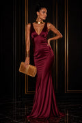 ✨ Burgundy Satin Maxi Dress | Nemara Fashion Boutique